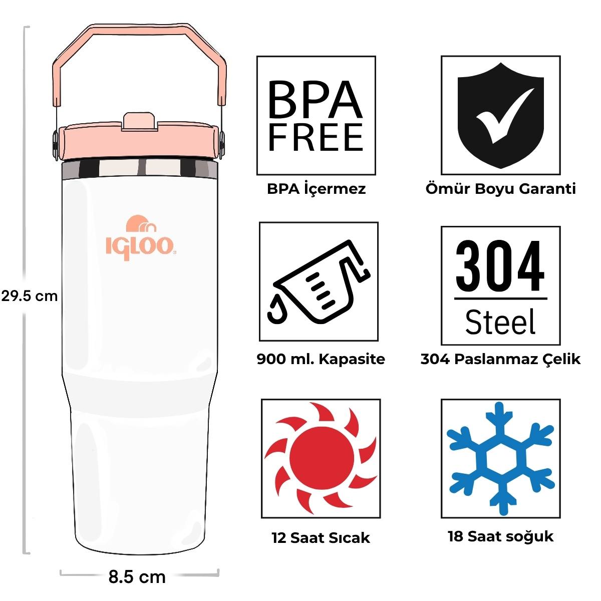 Igloo Powder Termos 900ml-BEYAZ