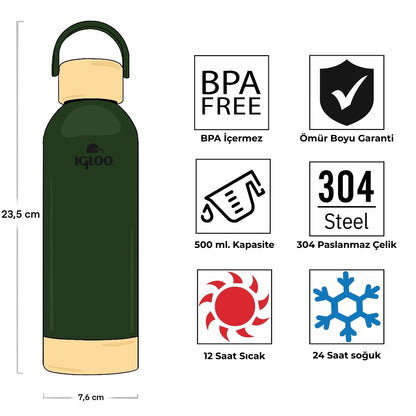 Igloo Hydrate Pro Termos 500ml-HAKİ