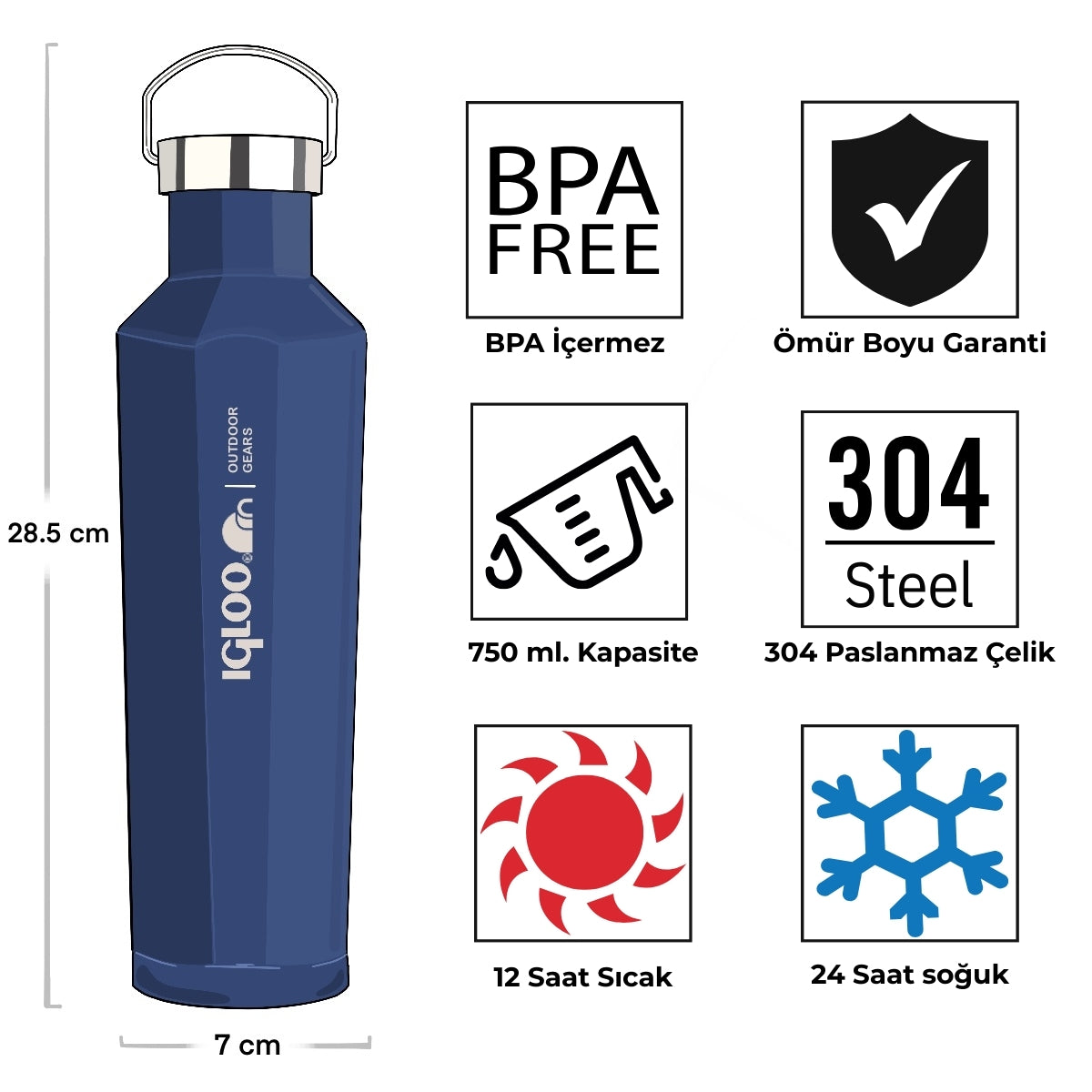 Igloo Pentagon Termos 750ml-LACİVERT